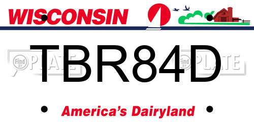 TBR84D Wisconsin License Plate