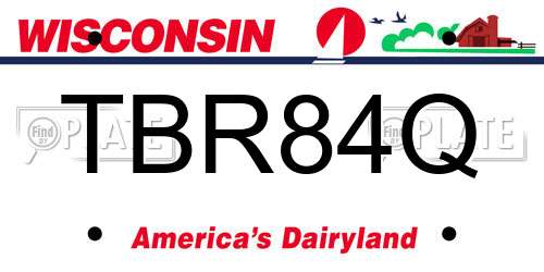 TBR84Q Wisconsin License Plate