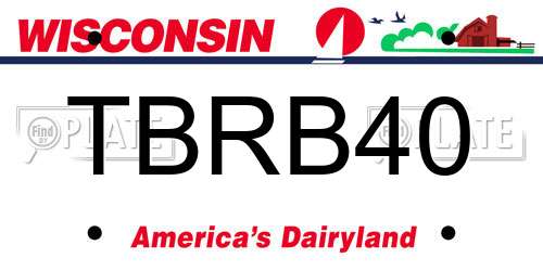 TBRB40 Wisconsin License Plate