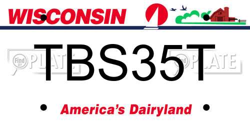 TBS35T Wisconsin License Plate