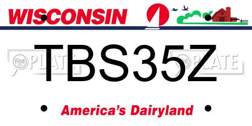 TBS35Z Wisconsin License Plate