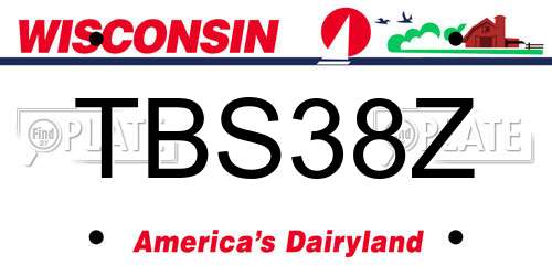 TBS38Z Wisconsin License Plate