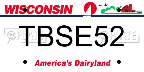 TBSE52 Wisconsin License Plate