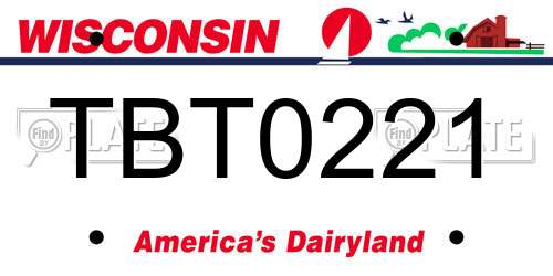 TBT0221 Wisconsin License Plate