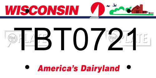 TBT0721 Wisconsin License Plate