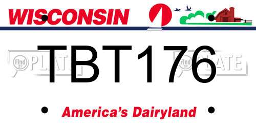 TBT176 Wisconsin License Plate