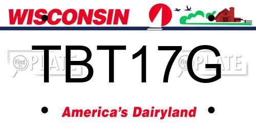 TBT17G Wisconsin License Plate