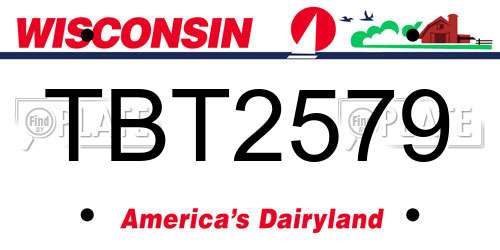 TBT2579 Wisconsin License Plate