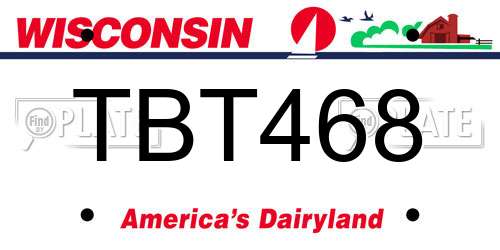 TBT468 Wisconsin License Plate