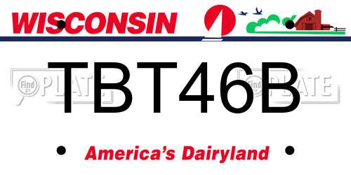 TBT46B Wisconsin License Plate