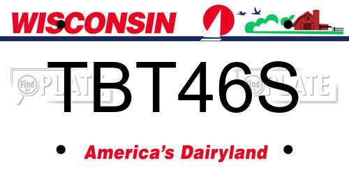 TBT46S Wisconsin License Plate