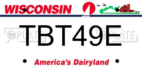 TBT49E Wisconsin License Plate