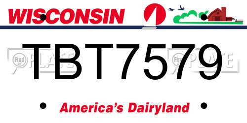 TBT7579 Wisconsin License Plate