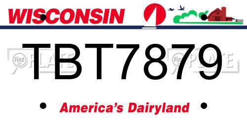TBT7879 Wisconsin License Plate
