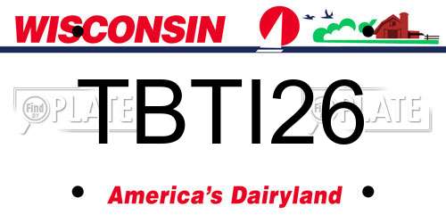 TBTI26 Wisconsin License Plate