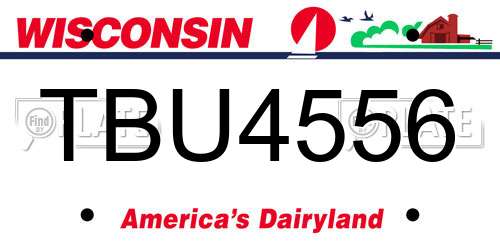 TBU4556 Wisconsin License Plate