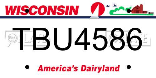 TBU4586 Wisconsin License Plate