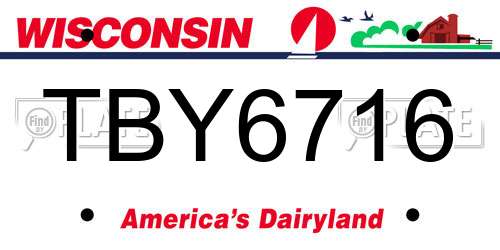 TBY6716 Wisconsin License Plate