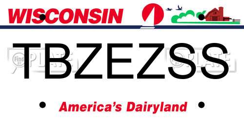 TBZEZSS Wisconsin License Plate