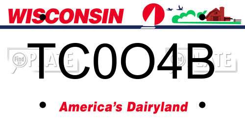 TC0O4B Wisconsin License Plate