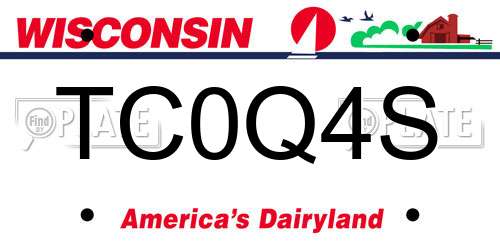 TC0Q4S Wisconsin License Plate
