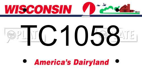 TC1058 Wisconsin License Plate