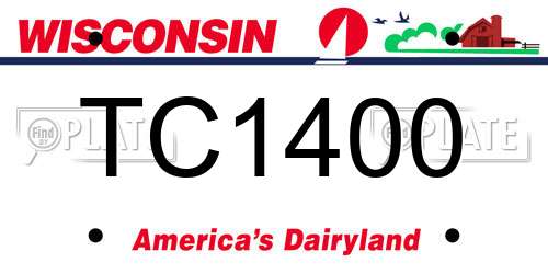 TC1400 Wisconsin License Plate