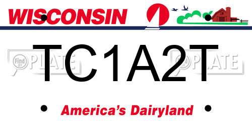 TC1A2T Wisconsin License Plate
