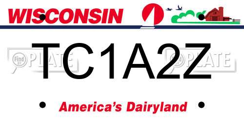 TC1A2Z Wisconsin License Plate
