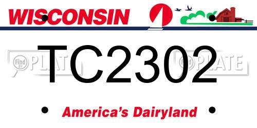 TC2302 Wisconsin License Plate