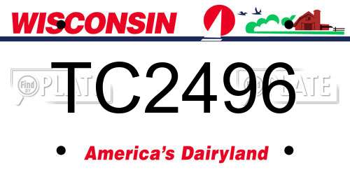 TC2496 Wisconsin License Plate