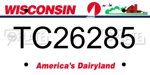 TC26285 Wisconsin License Plate