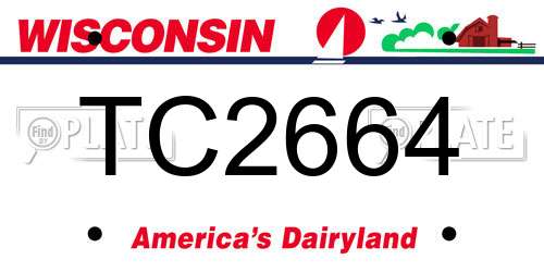 TC2664 Wisconsin License Plate