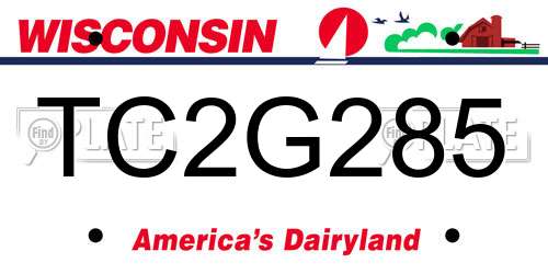 TC2G285 Wisconsin License Plate