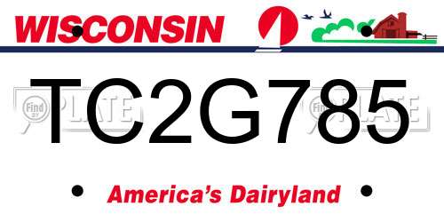 TC2G785 Wisconsin License Plate