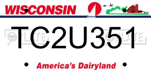 TC2U351 Wisconsin License Plate