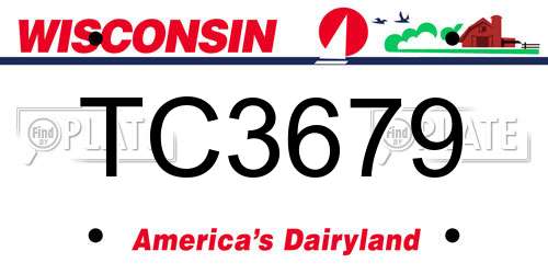 TC3679 Wisconsin License Plate