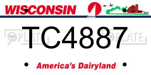 TC4887 Wisconsin License Plate