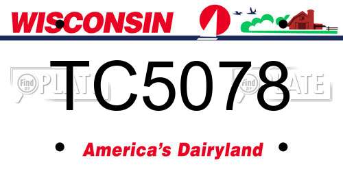 TC5078 Wisconsin License Plate