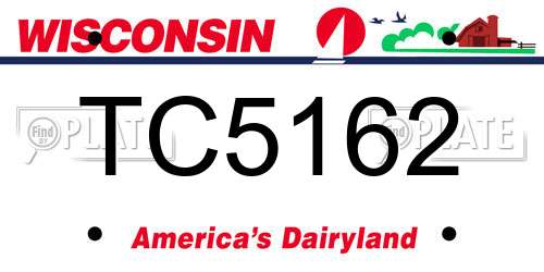 TC5162 Wisconsin License Plate