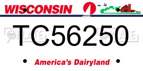 TC56250 Wisconsin License Plate