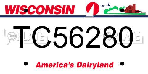 TC56280 Wisconsin License Plate