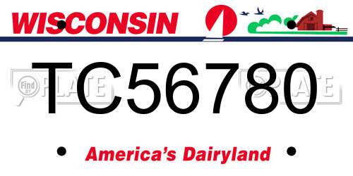 TC56780 Wisconsin License Plate