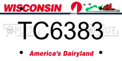 TC6383 Wisconsin License Plate