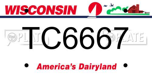 TC6667 Wisconsin License Plate