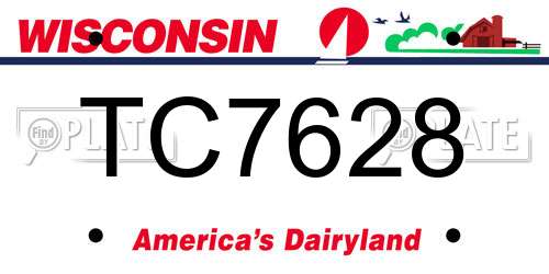 TC7628 Wisconsin License Plate