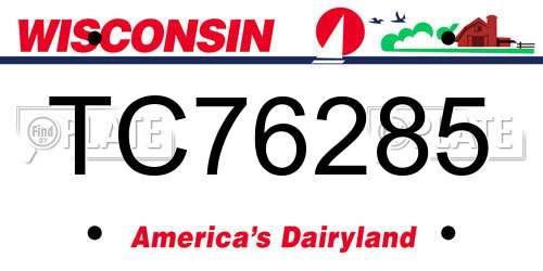 TC76285 Wisconsin License Plate