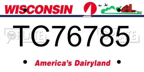 TC76785 Wisconsin License Plate