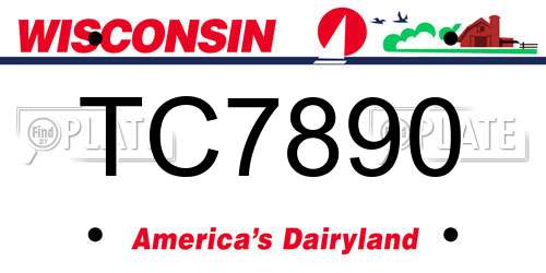 TC7890 Wisconsin License Plate