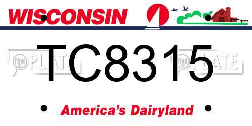 TC8315 Wisconsin License Plate